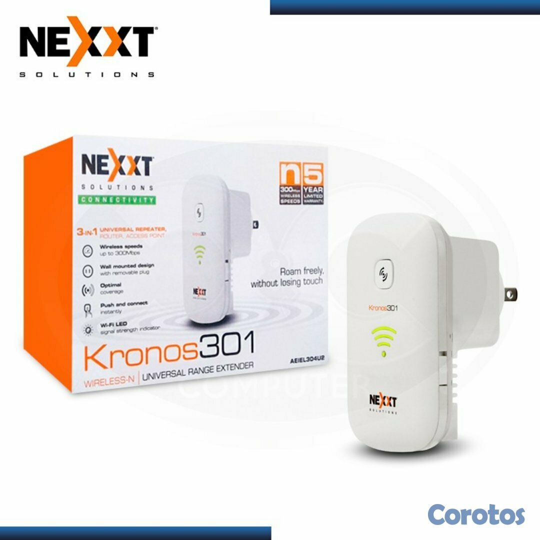 computadoras y laptops - REPETIDOR NEXXT  RANGE EXTENDER, DIRECTO A LA PARED KRONOS 301 WIRELESS AP, 3