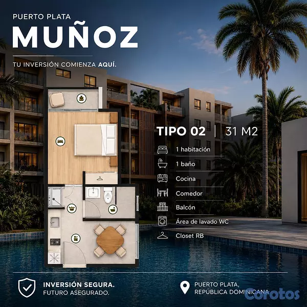Proyectos - APARTAMENTOS EN PLANO EN PUERTO PLATA A MINUTOS DE 5