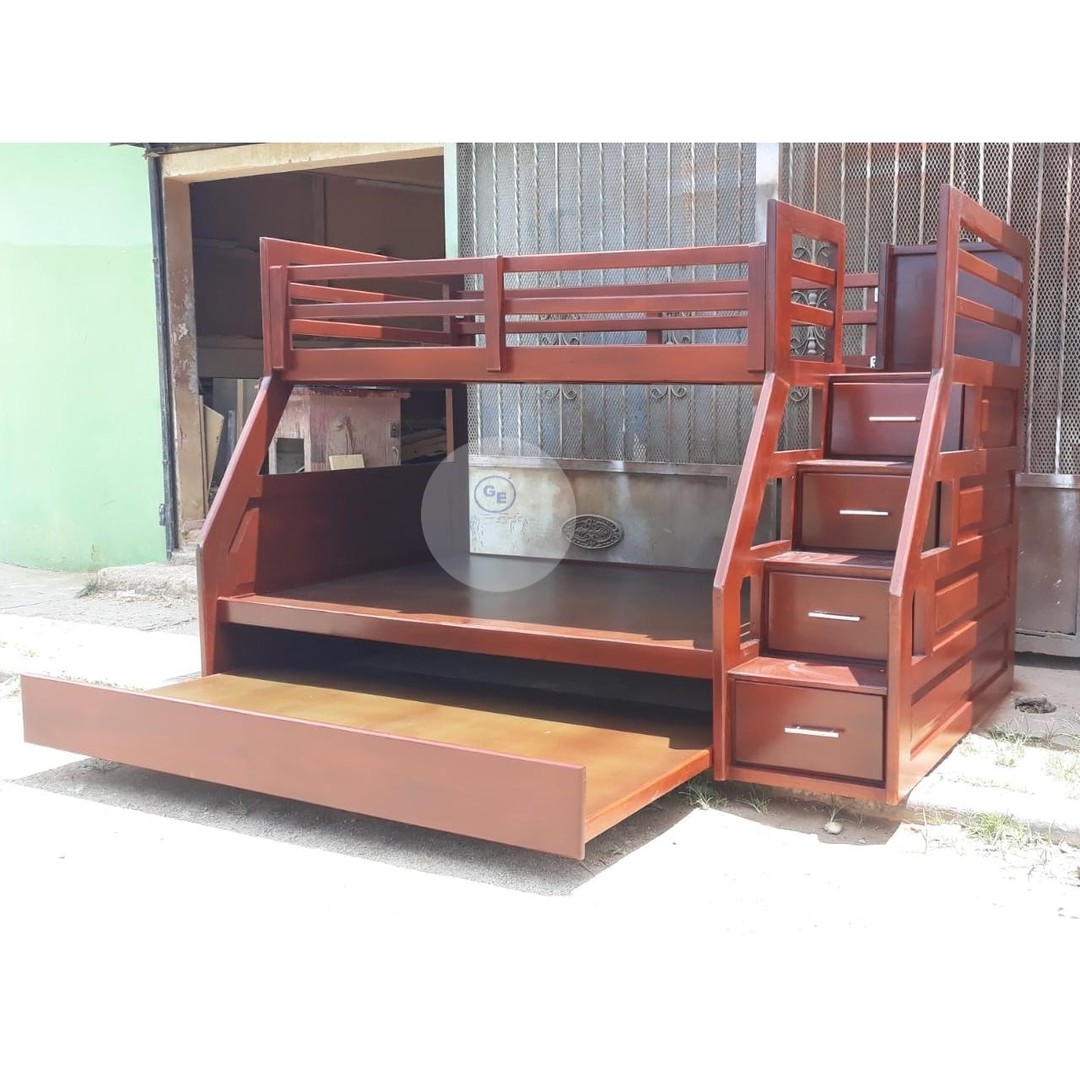 muebles y colchones - Camarote de tres plataforma con gavetas  1