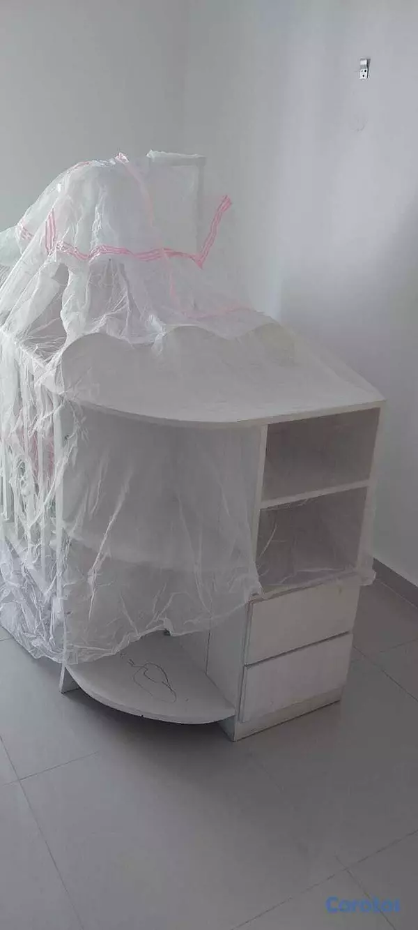 muebles - Cuna de bebé con cambiador y almacenamiento + colc 14