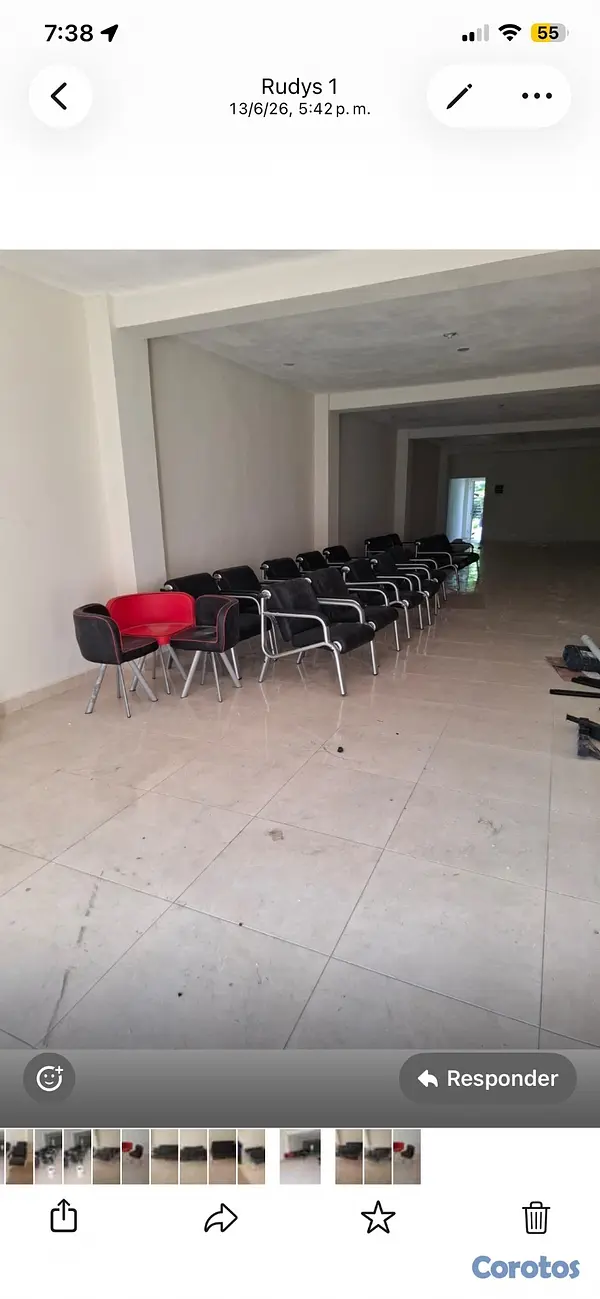 muebles y colchones - Sillas tapizadas negra muy resistente 4