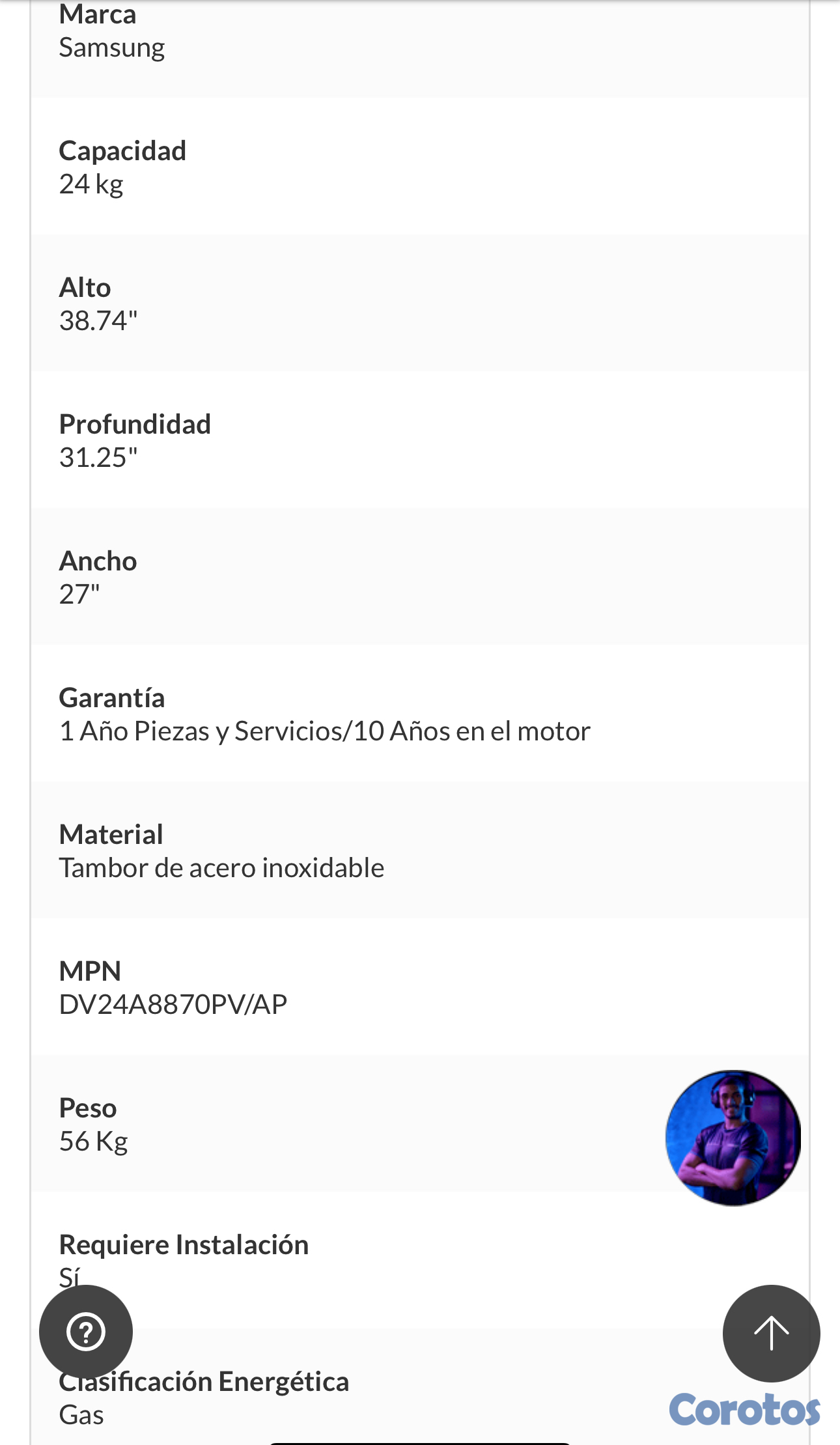 electrodomesticos - SECADORA SAMSUNG A GAS 24 KG 3