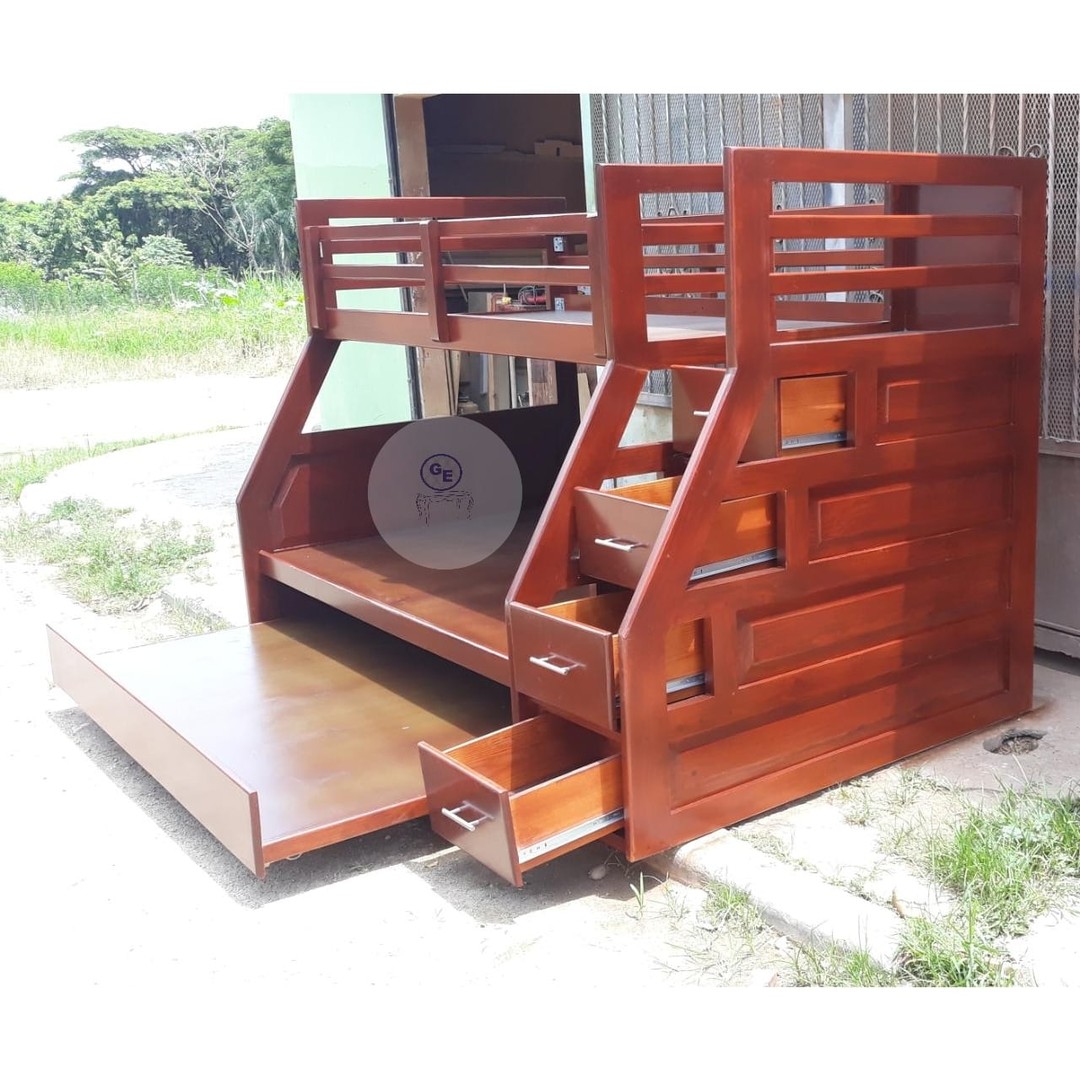 muebles y colchones - Camarote de tres plataforma con gavetas  2