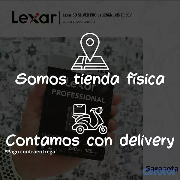 accesorios para electronica -  Lexar SD Silver Pro de 128 GB UHS-II 2