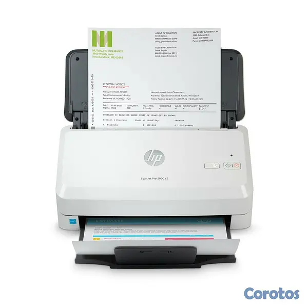 impresoras y scanners - SCANNER HP SCANJET PRO 2000 S2 SHEETFEED SCANNER - LETTER - 35 PPM / 75 IPM - 12 3