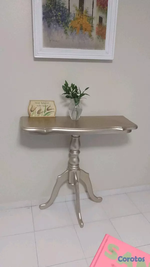 muebles y colchones - Comedor de 6 sillas y repisa en caoba pintada 3