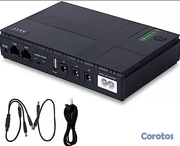 accesorios para electronica - Mini UPS DC con salida de voltaje 5v, 9v y 12 voltio, puerto de carga USB 2