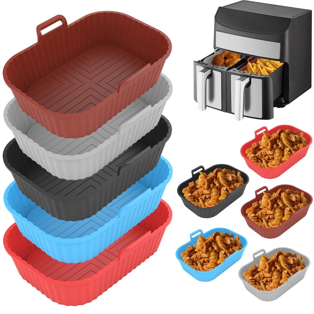 cocina - Cesta Molde de silicon cuadrado resistente al calor para freidora 1