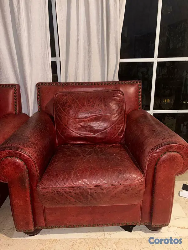 muebles y colchones - Sillones Rojo de Piel 3
