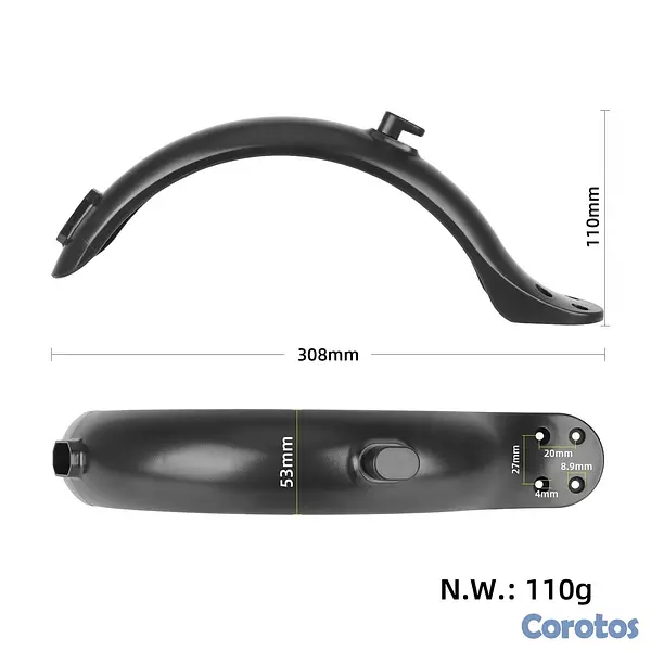 bicicletas y accesorios - Guarda Lodo para Scooter 4 Tornillos Diseño Compac 2