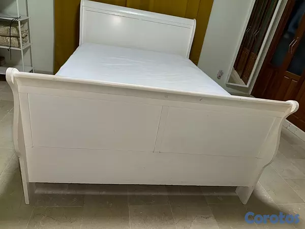 muebles y colchones - Cama Queen matrimonial (armazón de Pino + colchon/base Sealy postopédico) 6