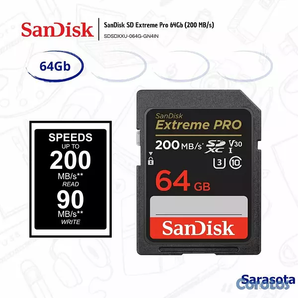 accesorios para electronica - SanDisk SD Extreme Pro 64Gb (200 MB/s) 2
