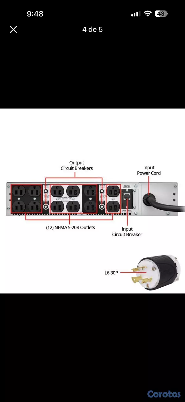otros electronicos - Transformador APC SRT5KRMTF 5kVA 208V a 120V Rack 2