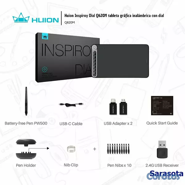 accesorios para electronica - Huion Inspiroy Dial Q620M 3