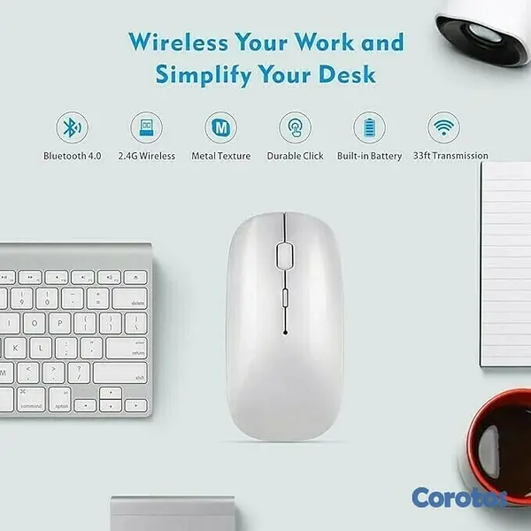 otros electronicos - Mouse inalámbrico Bluetooth recargable con Leds RGB 2