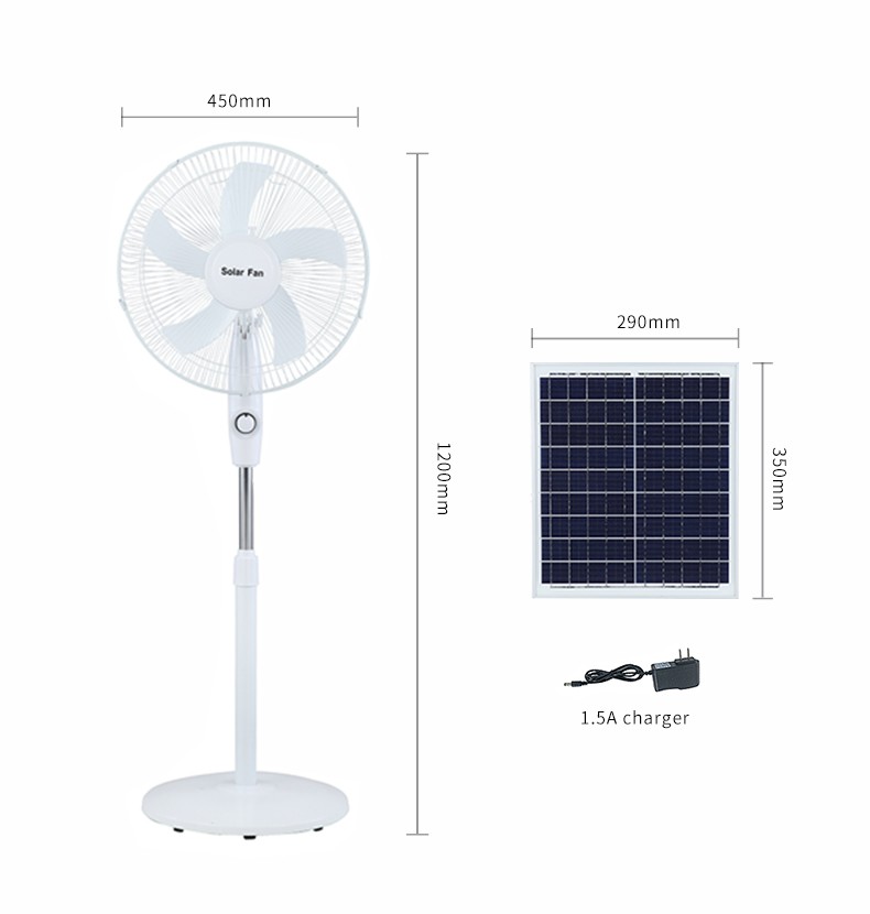 aires acondicionados y abanicos - Abanico solar recargable de pedestal 16 pulgadas con 3 velocidades SLP-1 1