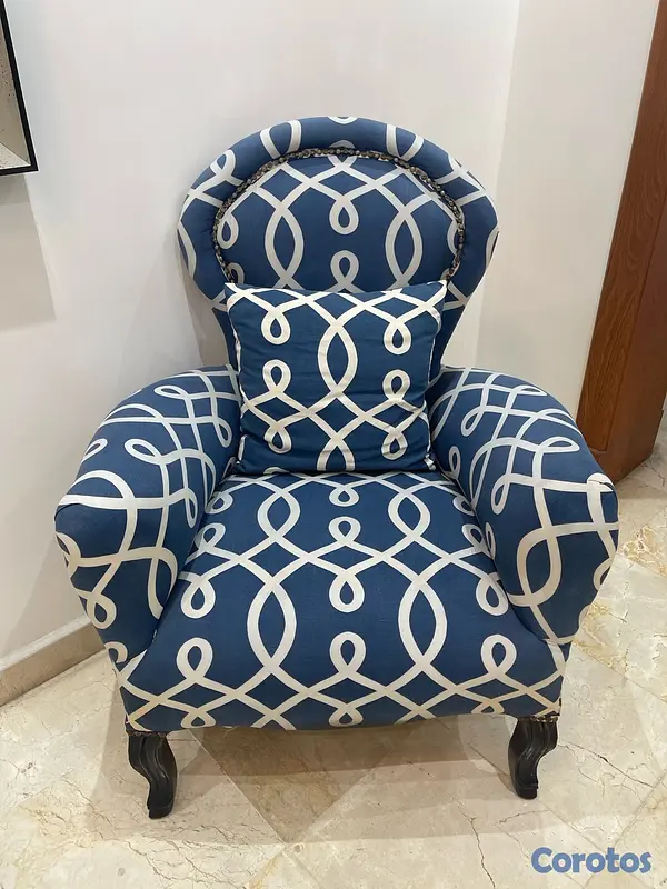 decoración y accesorios - Sillones azules estampados 2