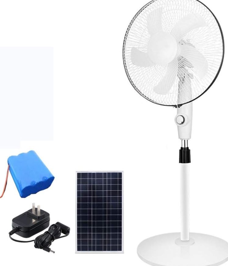 aires acondicionados y abanicos - Abanico solar recargable de pedestal 16 pulgadas con 3 velocidades SLP-1 2