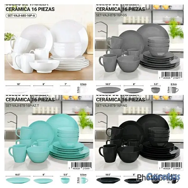cocina - Juego de vajilla cerámica 16 piezas  4