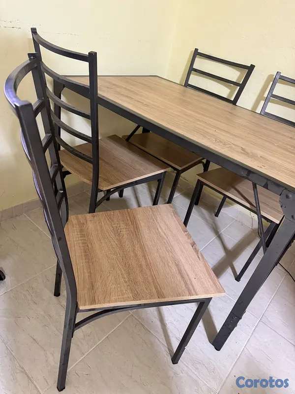 muebles y colchones - Juego de comedor 4 silla en Hierro 4