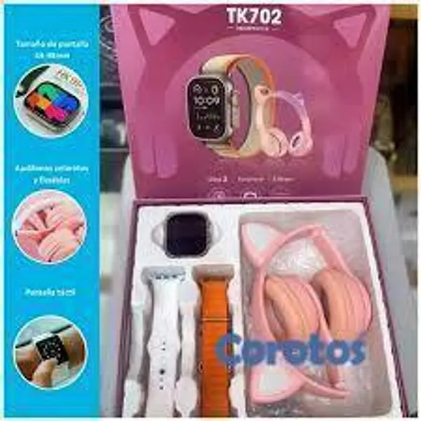 joyas, relojes y accesorios -  Reloj inteligente smartwatch y audifonos orejas d 3