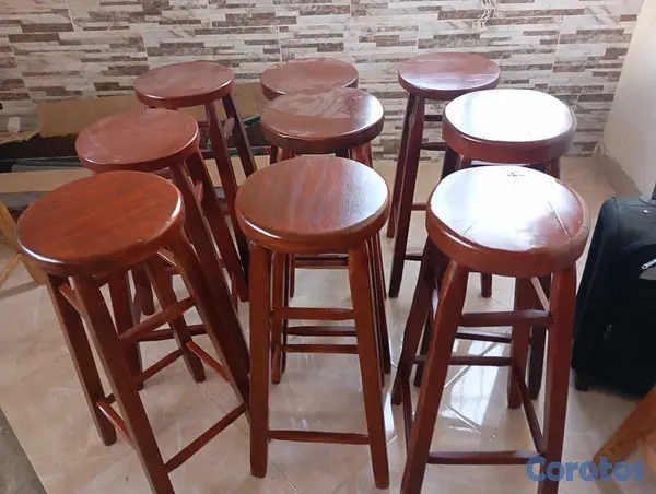 muebles y colchones - Taburete de caoba para desayunar  2