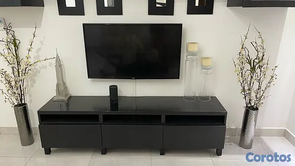 muebles y colchones - Mueble modular tipo IKEA para TV – moderno y elegante en negro 3