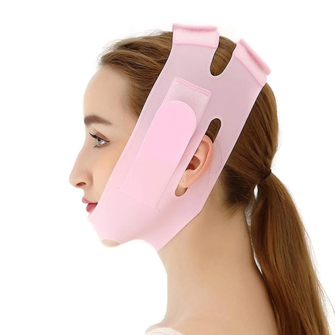 salud y belleza - Faja facial de silicona en forma de V para adelgazar el cuello y barbilla 0