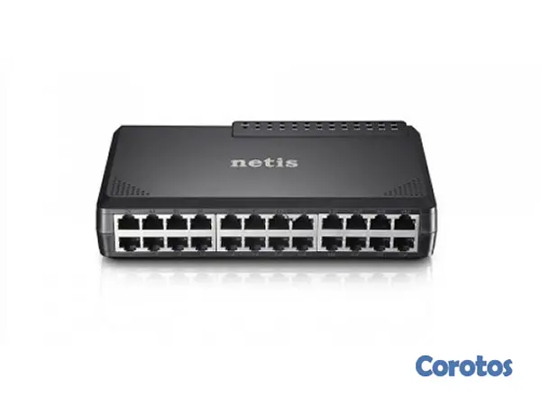 computadoras y laptops - SWITCH 24 PUERTOS NETIS ST3124P, NO ADMINISTRABLE, 24 PUERTOS 10/100MBPS. 2