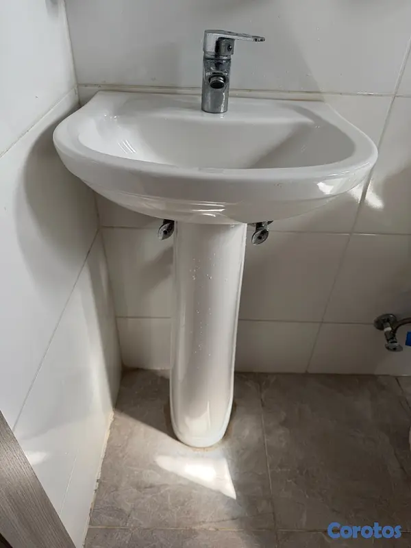 decoración y accesorios - Lavamano Blanco de baño con Espejo 4
