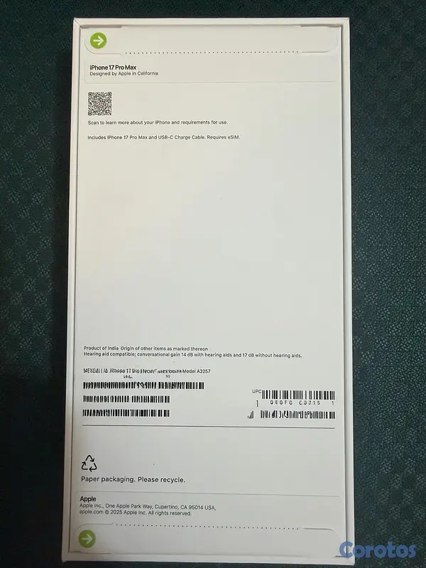 celulares y tabletas - IPHONE 17 PRO MAX 256GB SELLADO 2