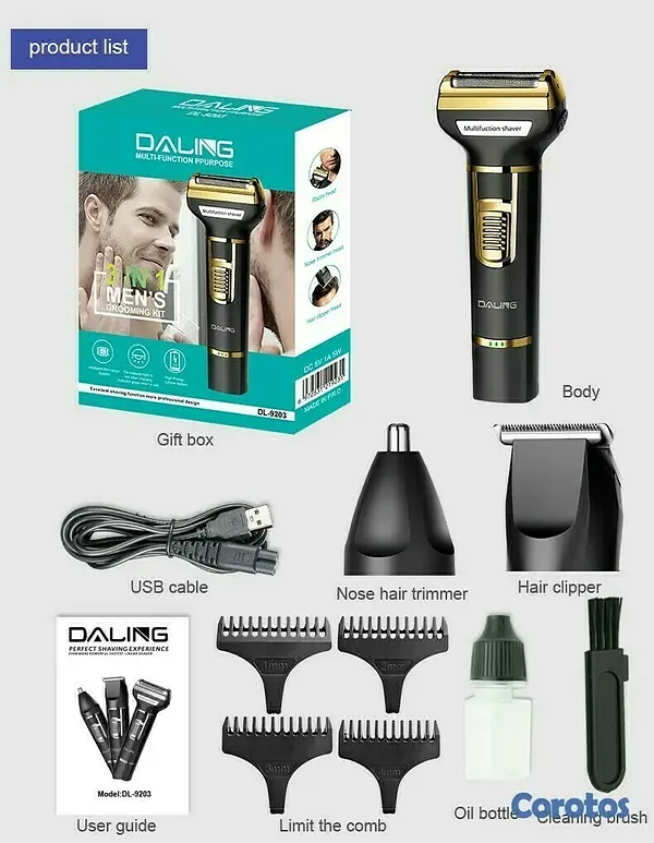 salud y belleza - MAQUINA DE AFEITAR 3 EN 1 DALING DL-9203 5