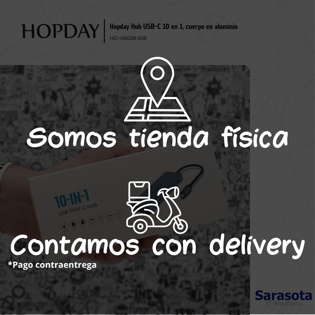accesorios para electronica - HopDay Hub USB-C 10 en 1 2