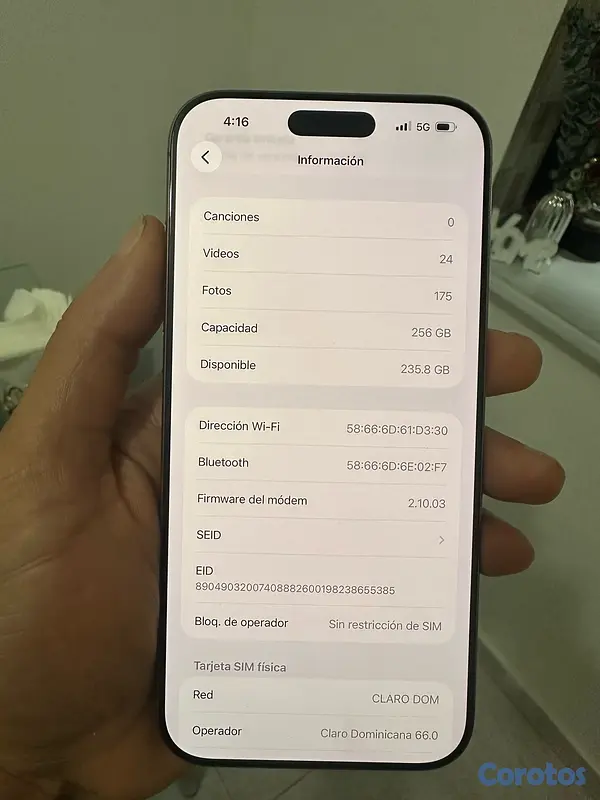 celulares y tabletas - iPhone 16 pro Max de 256 factory sim físico y esim  3