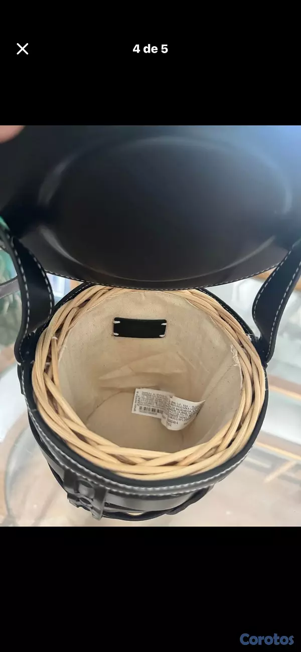 carteras y maletas - Cartera Zara Tipo Boho Elegante Negra y Natural 4