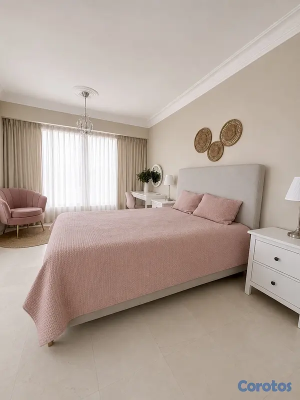 muebles y colchones - Colcha Queen Rosa Palo 1