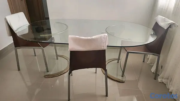 muebles y colchones - Mesa para comedor en cristal 4