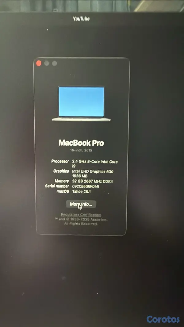 computadoras y laptops - MacBook Pro 16” 2019 2