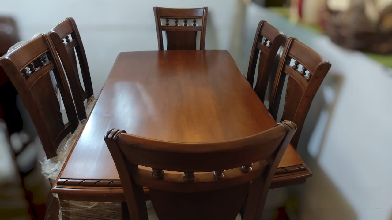 muebles y colchones - juego de comedor comteporaneo 6 sillas 2