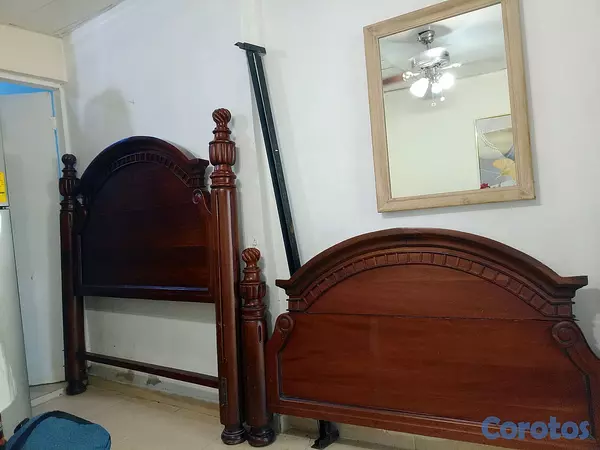 muebles y colchones - Vendo base cama caoba puro queen de 60  9