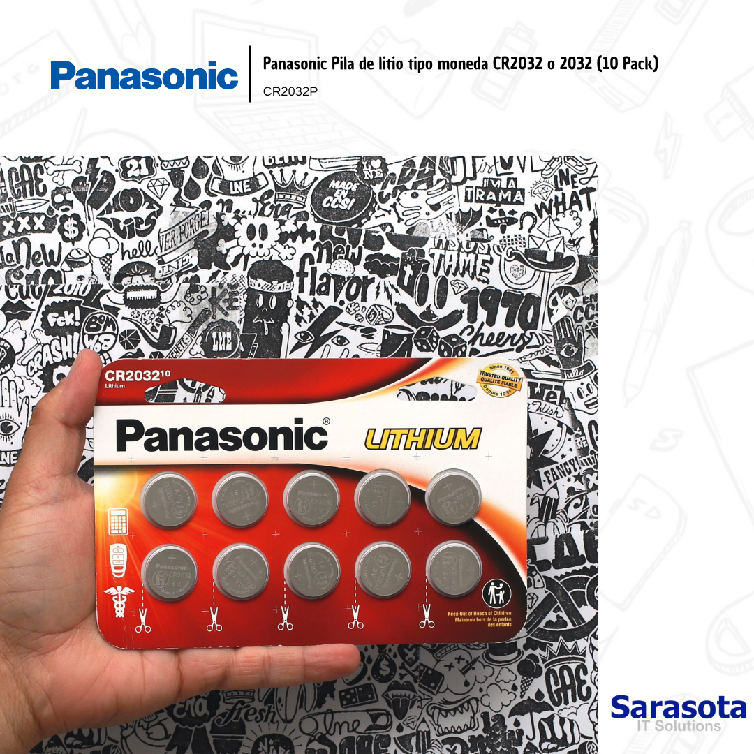 accesorios para electronica - Panasonic Pila de litio tipo moneda CR2032 o 2032  0
