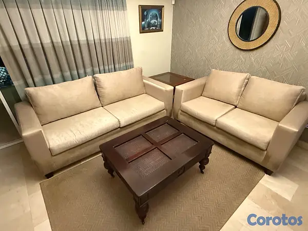muebles y colchones - Juego de sala completo con meda parson  2