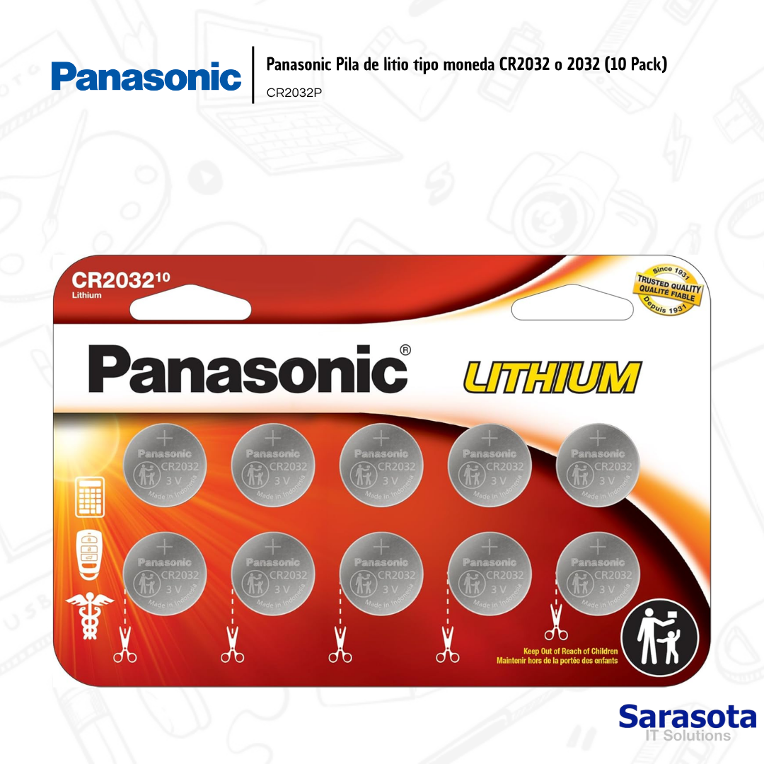 accesorios para electronica - Panasonic Pila de litio tipo moneda CR2032 o 2032  1