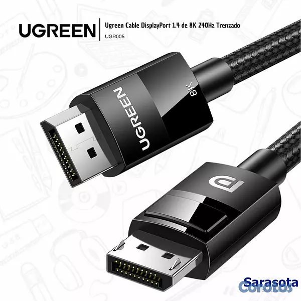 accesorios para electronica - Ugreen Cable DisplayPort 1.4 de 8K 240Hz Trenzado 2