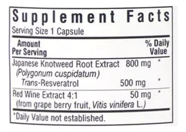 Salud y Equipamiento Médico - Resveratrol 500mg Bluebonnet - Unidad 2