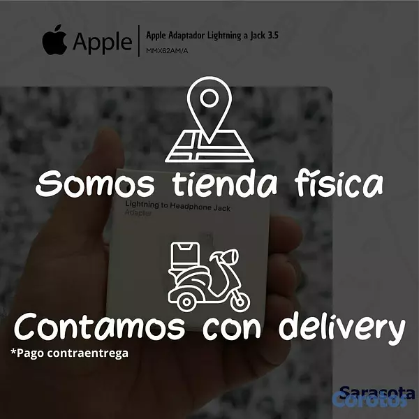accesorios para electronica - Apple Adaptador Lightning a Jack 3.5 MMX62AM/A 3