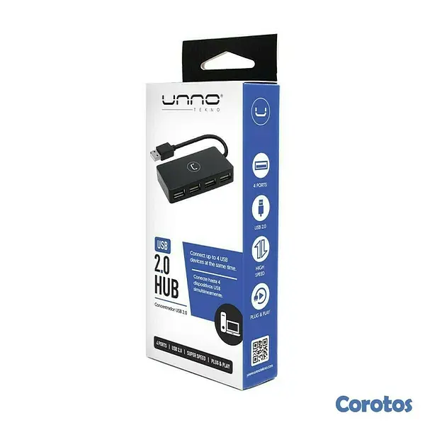 accesorios para electronica - HUB USB DE 4 PUERTOS 2.0 UNNO 2