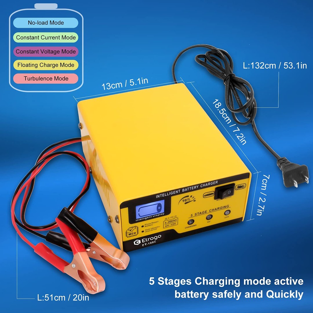 equipos profesionales - Cargador de bateria automatico 12V 24V 15A para vehiculo motor 2