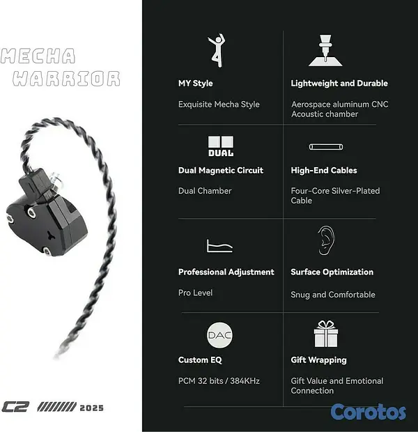 camaras y audio - TinHifi C2 Mech Warrior 2025 10mm DD IEM 11