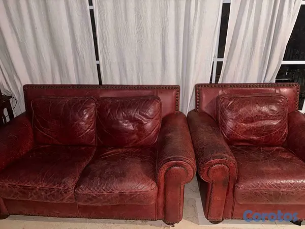 muebles y colchones - Sillones Rojo de Piel 2